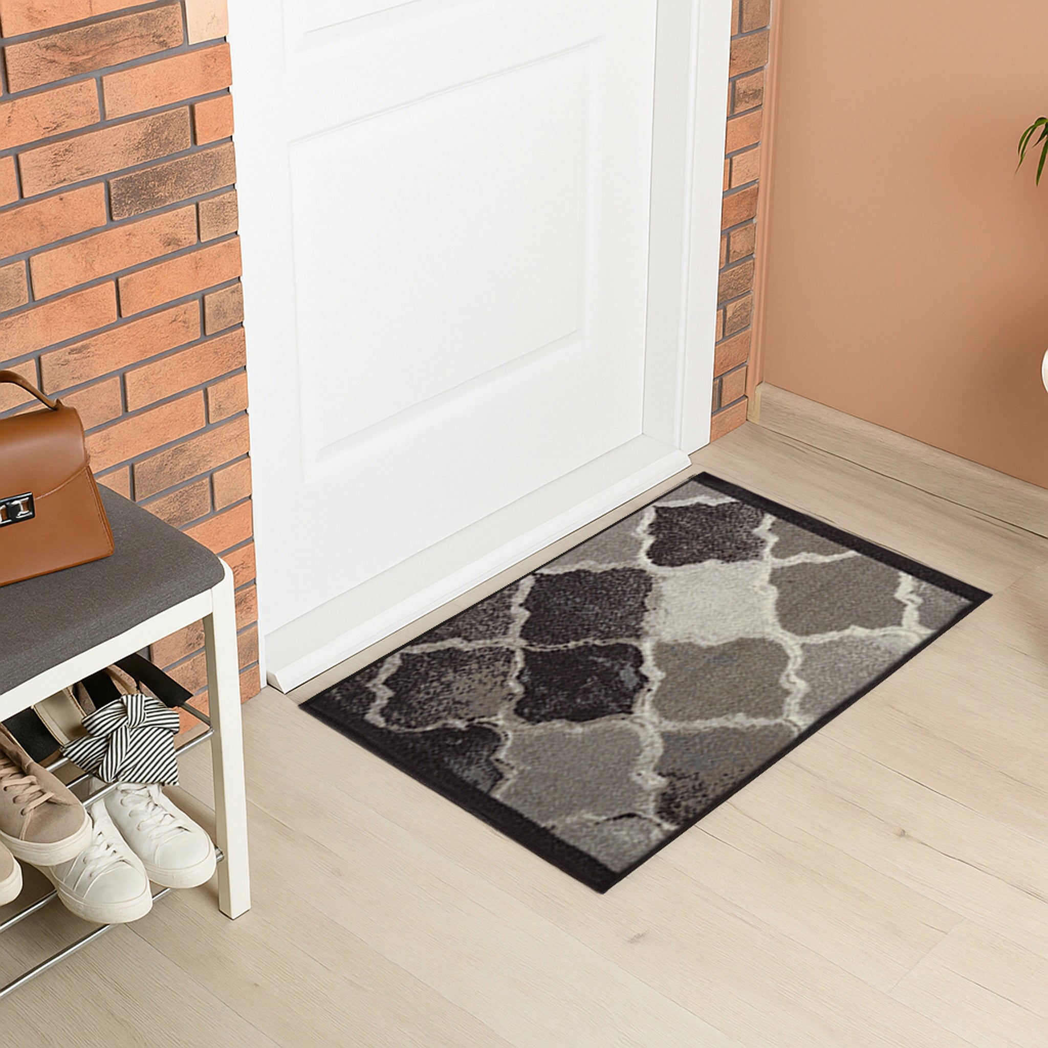 Stair Runner Non-Slip Kitchen Mat - Grey Anejo Rugs Rug Masters