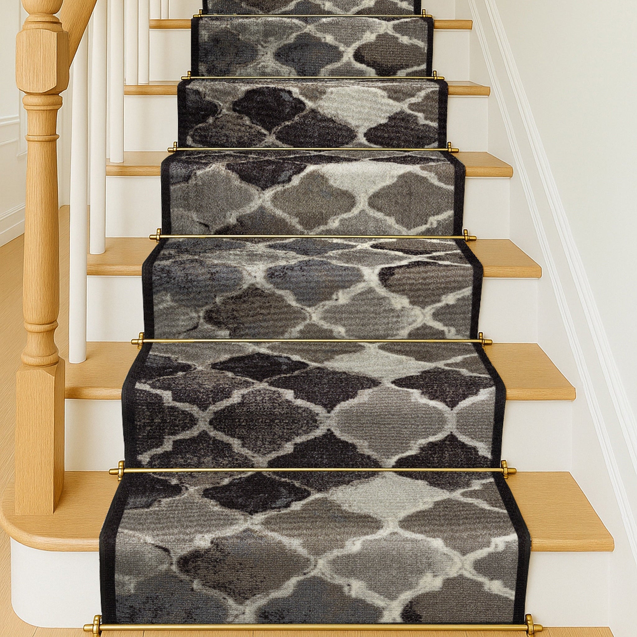 Stair Runner Non-Slip Kitchen Mat - Grey Anejo Rugs Rug Masters