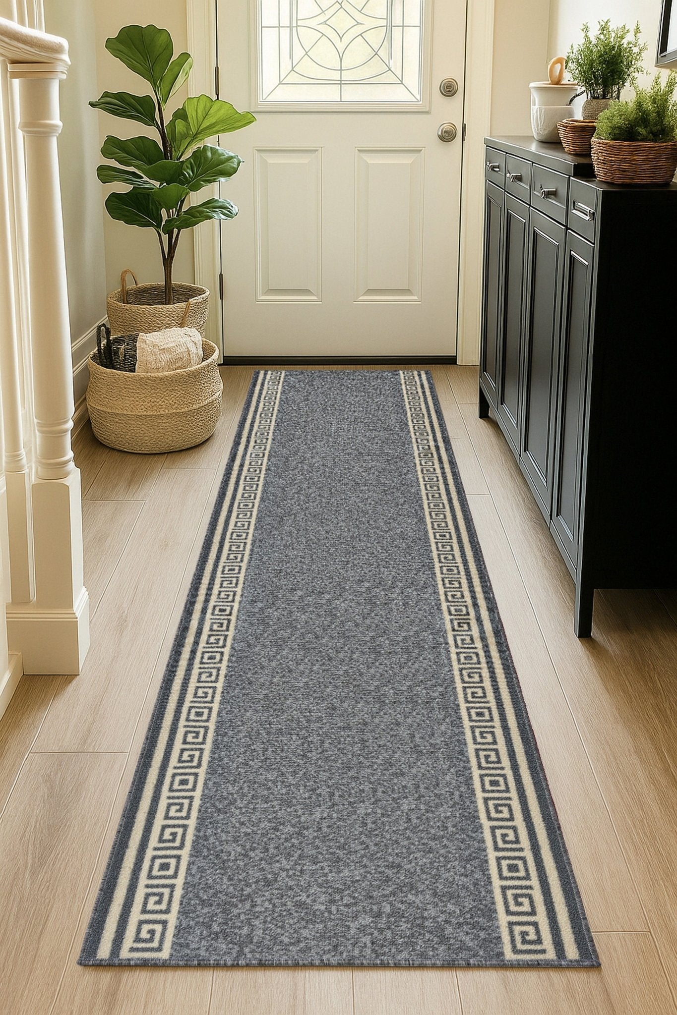 Stair Runner Non-Slip Kitchen Mat - Grey Luna Stair Runner Rug Masters