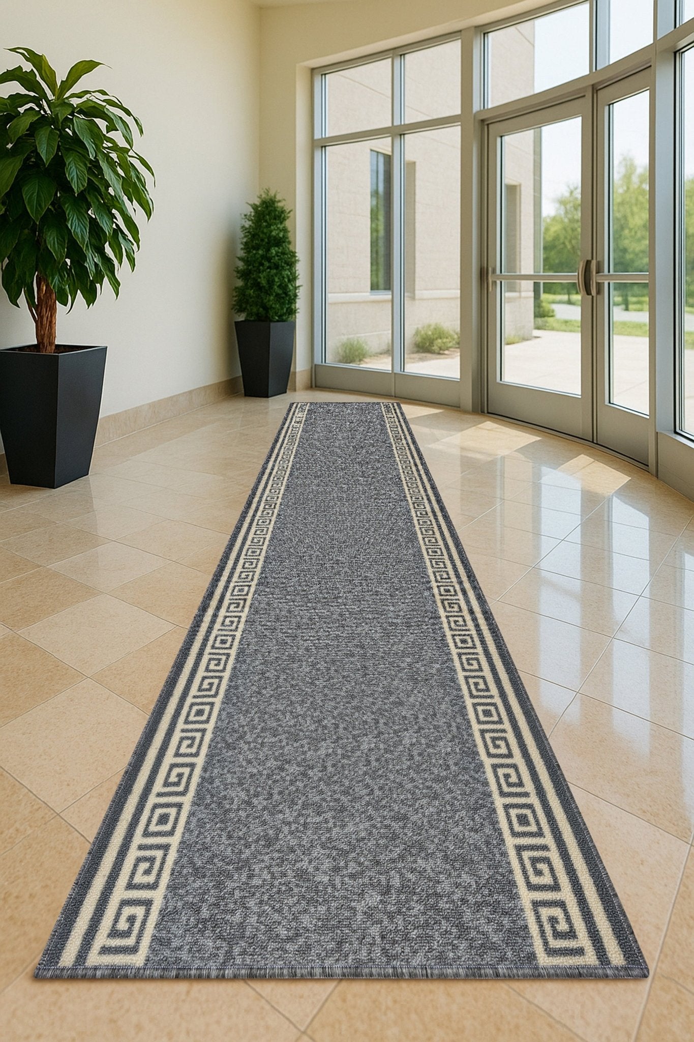 Stair Runner Non - Slip Kitchen Mat - Grey Luna - Bargainia.com - 