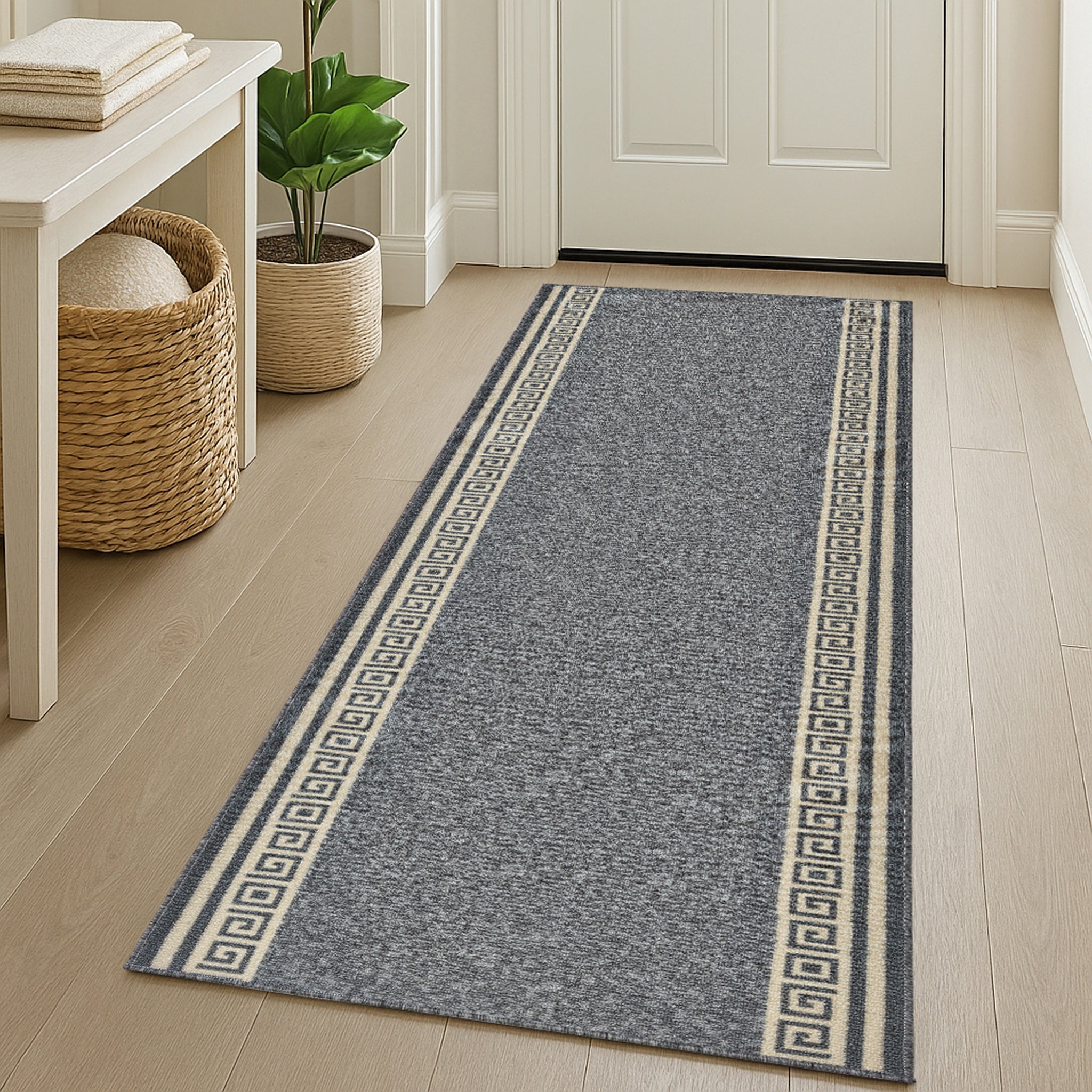 Stair Runner Non-Slip Kitchen Mat - Grey Luna Stair Runner Rug Masters