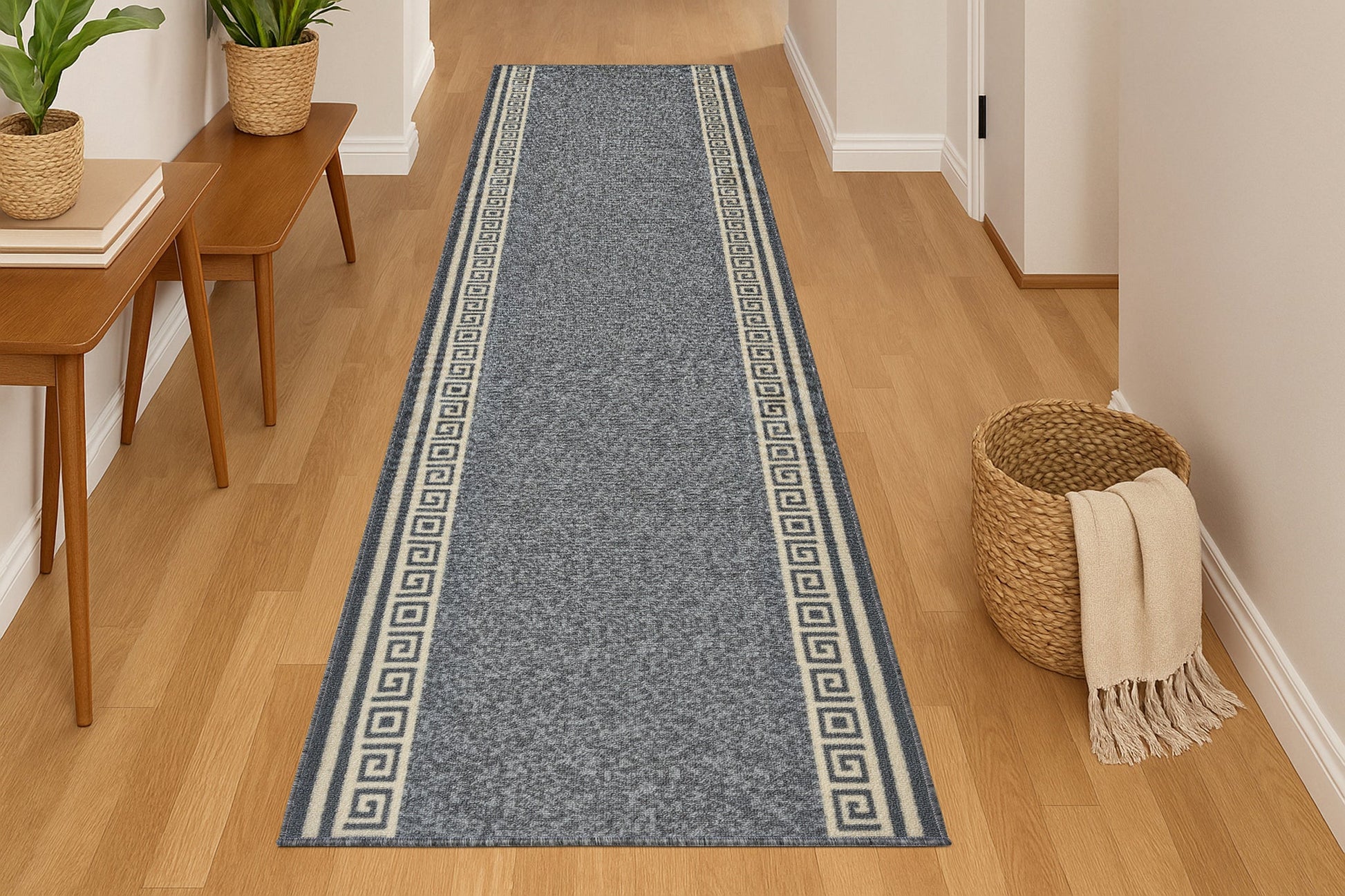 Stair Runner Non-Slip Kitchen Mat - Grey Luna Stair Runner Rug Masters