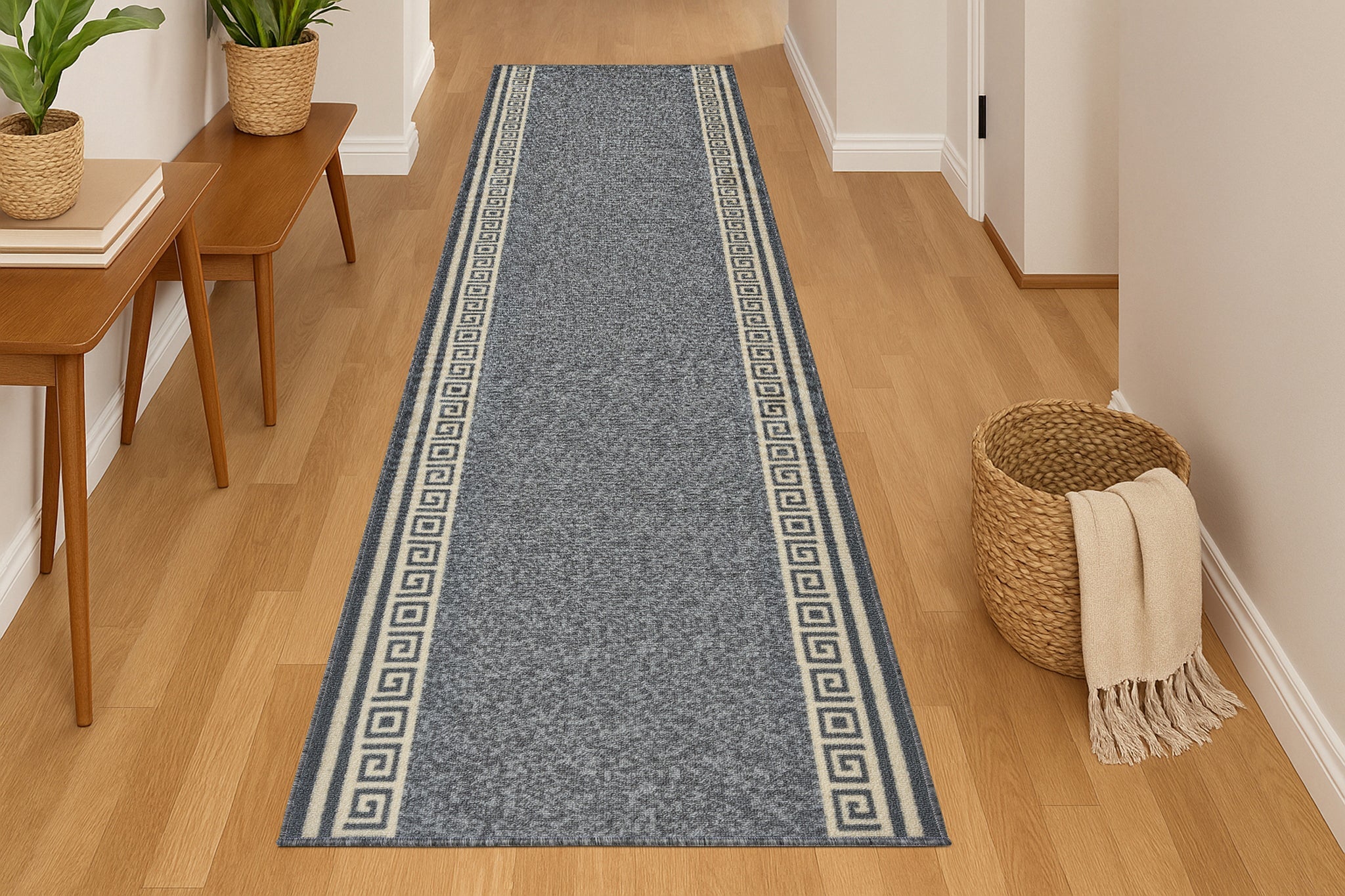 Stair Runner Non-Slip Kitchen Mat - Grey Luna Stair Runner Rug Masters