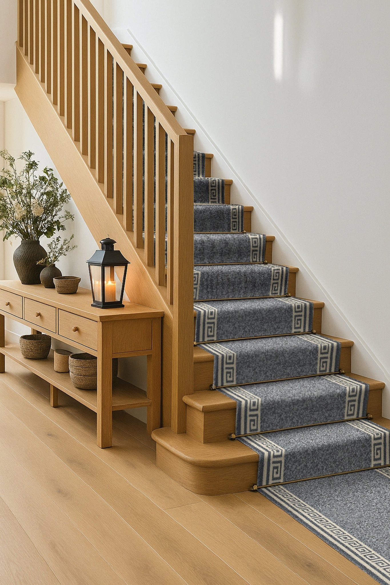Stair Runner Non - Slip Kitchen Mat - Grey Luna - Bargainia.com - 