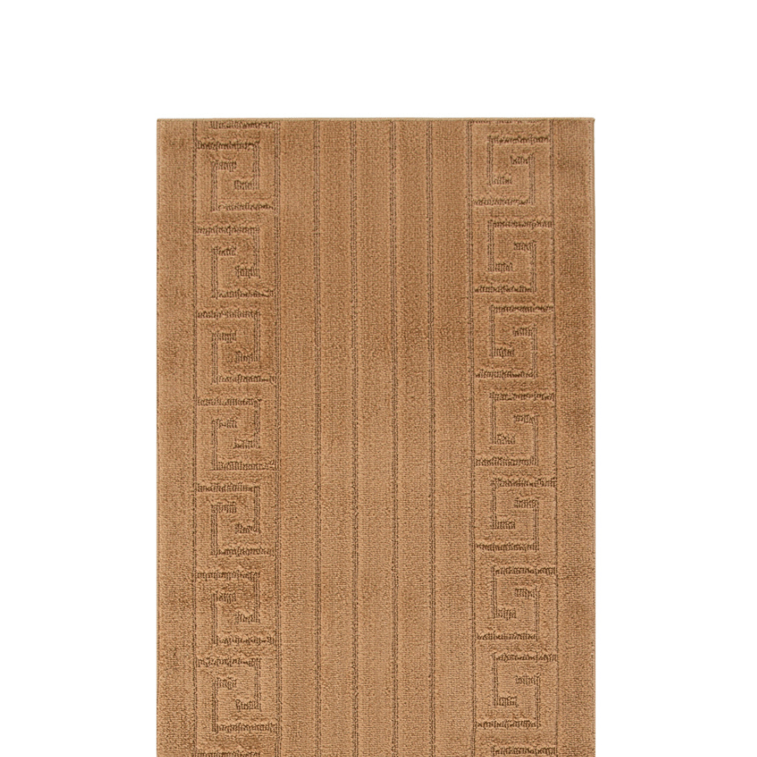 Stair Runner Non-Slip Kitchen Mat - London Beige Greek Border Stair Runner Rug Masters