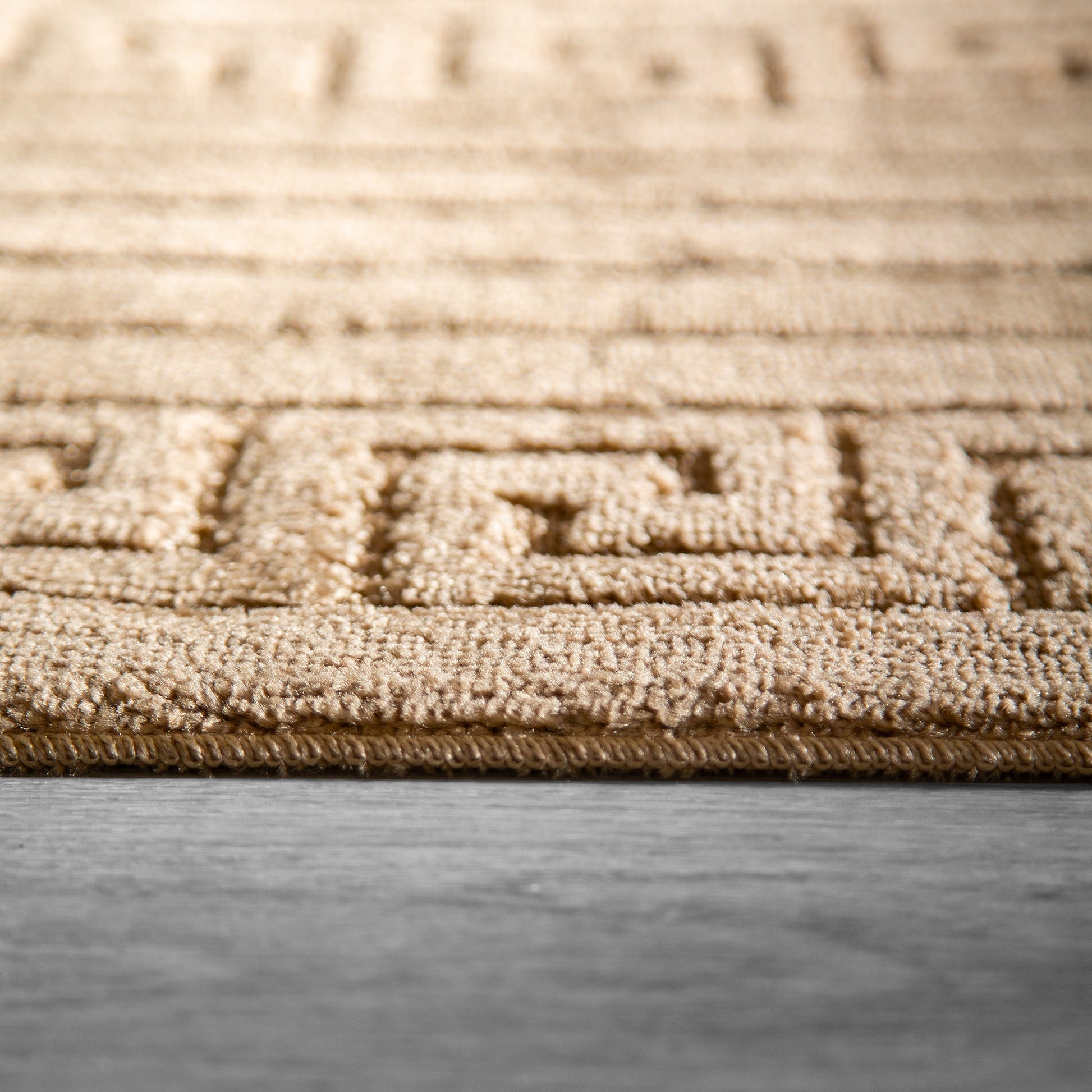 Stair Runner Non-Slip Kitchen Mat - London Beige Greek Border Stair Runner Rug Masters