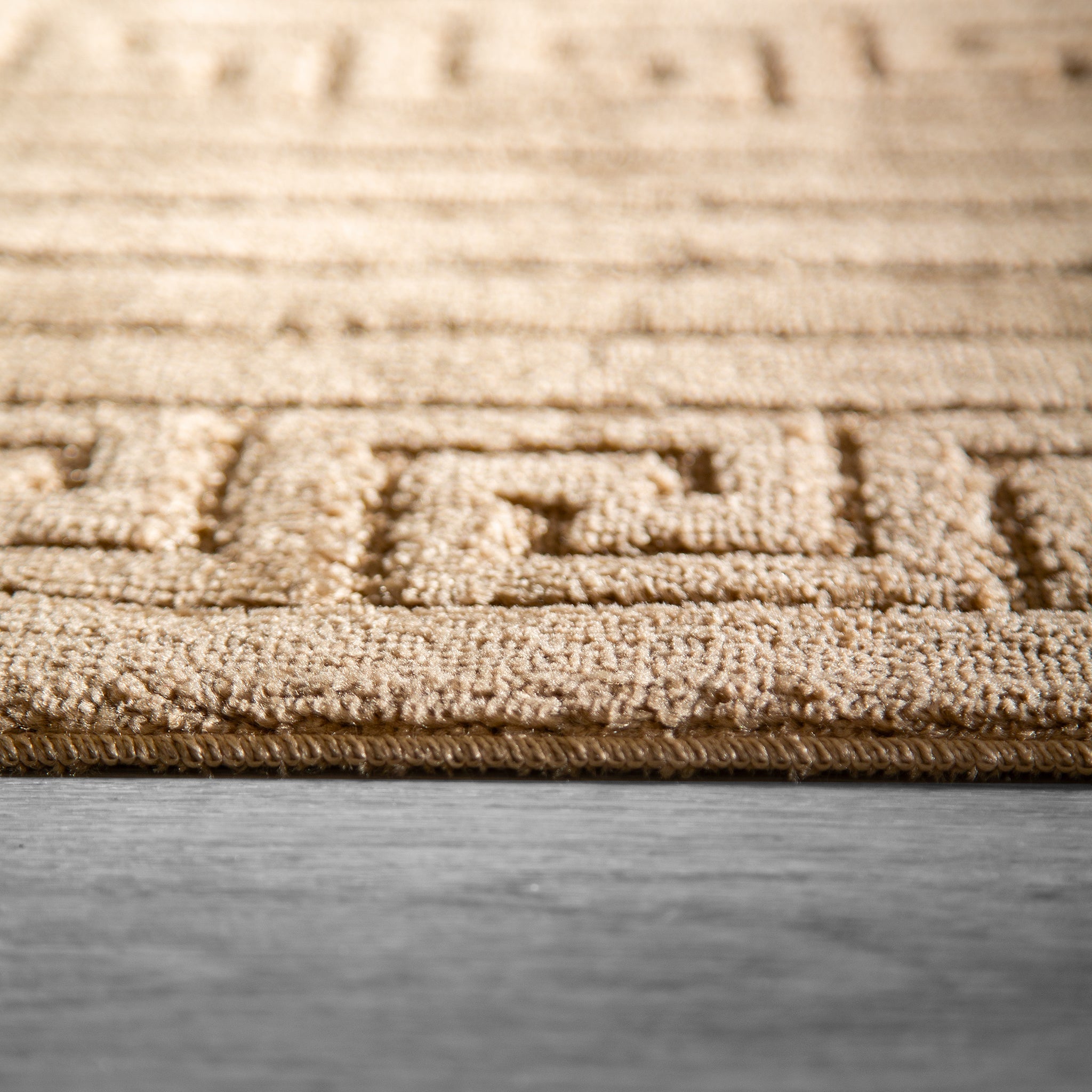 Stair Runner Non-Slip Kitchen Mat - London Beige Greek Border Stair Runner Rug Masters