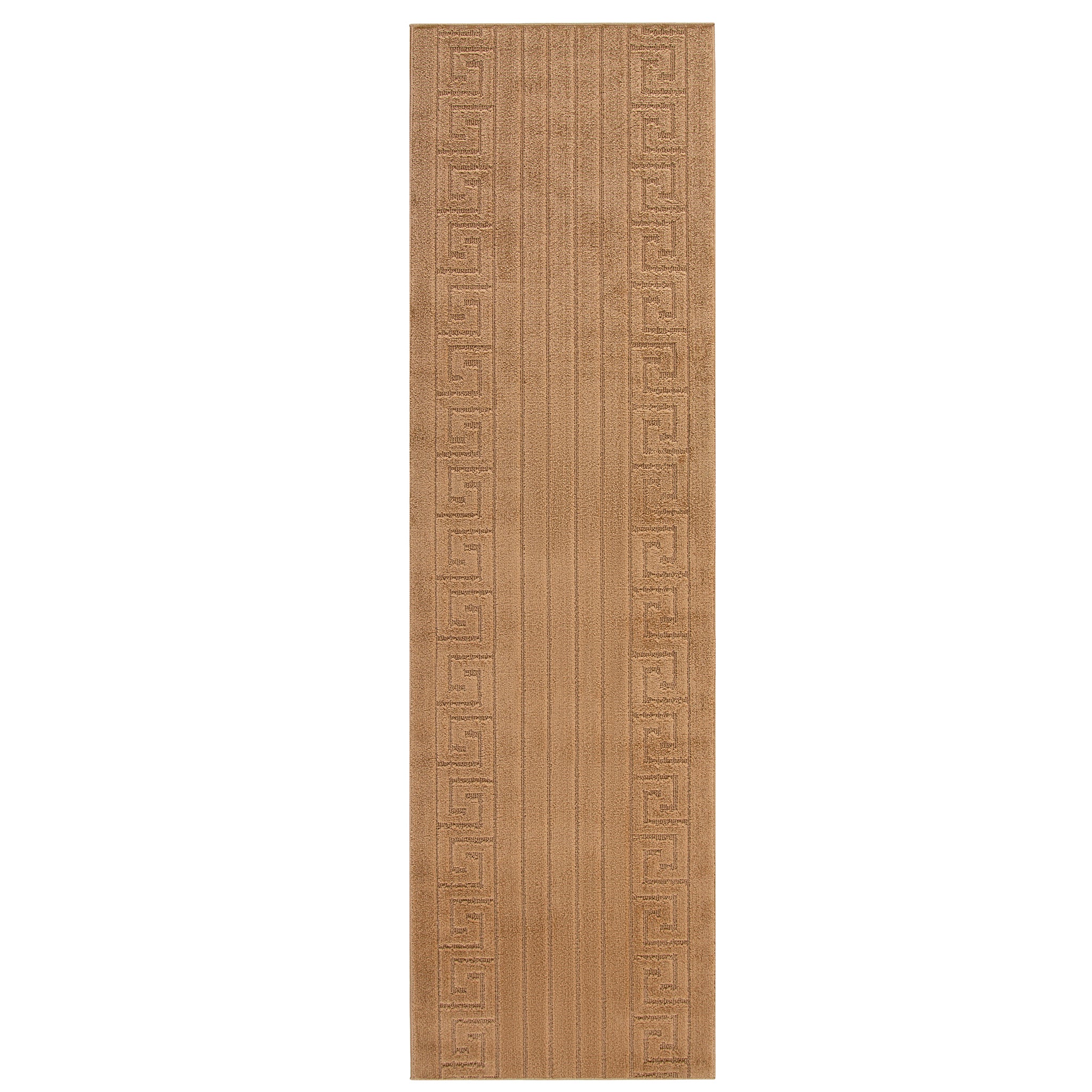 Stair Runner Non-Slip Kitchen Mat - London Beige Greek Border Stair Runner Rug Masters