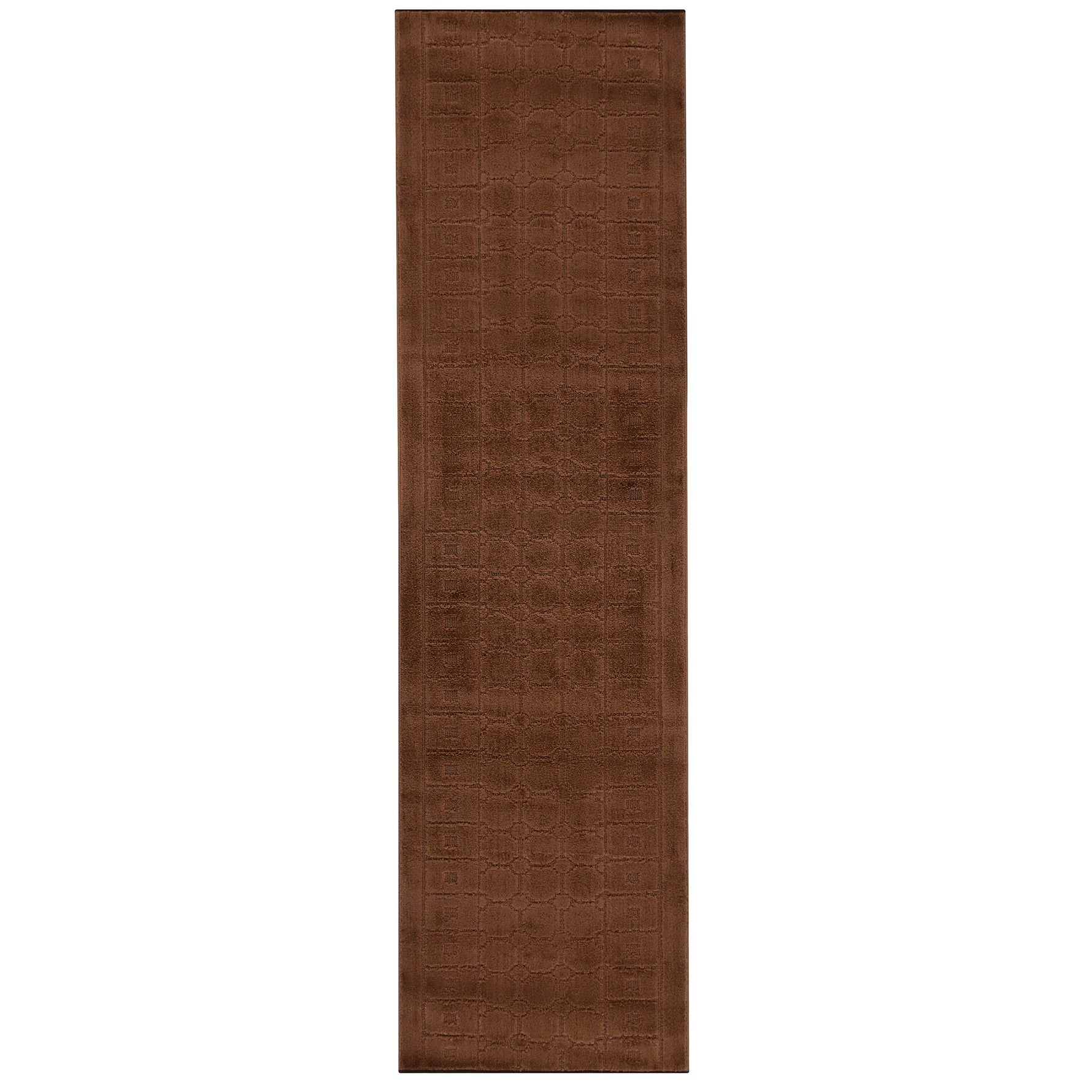Stair Runner Non - Slip Kitchen Mat - London Geometric Brown - Bargainia.com - 