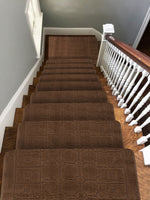 Stair Runner Non - Slip Kitchen Mat - London Geometric Brown - Bargainia.com - 