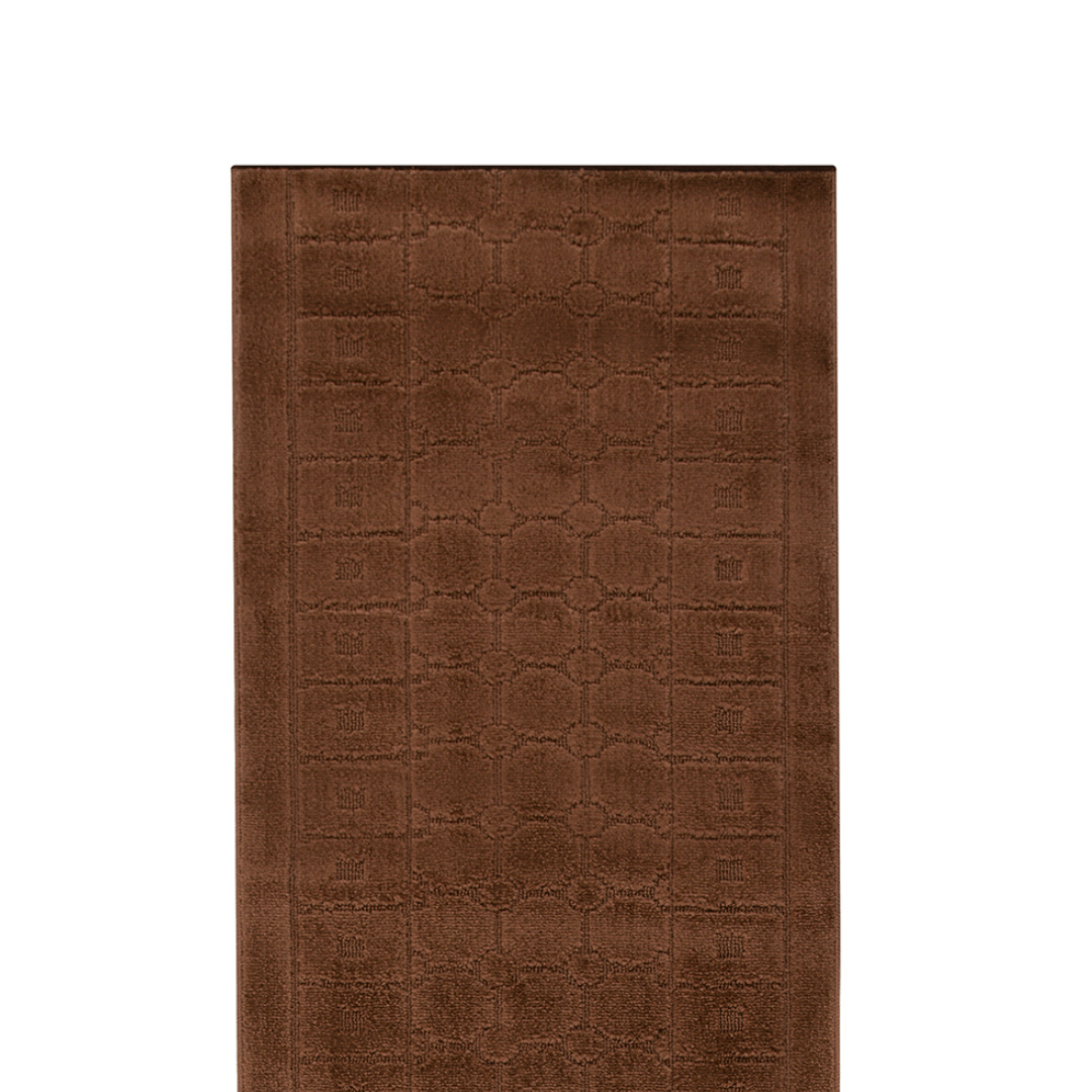 Stair Runner Non-Slip Kitchen Mat - London Geometric Brown Stair Runner Rug Masters