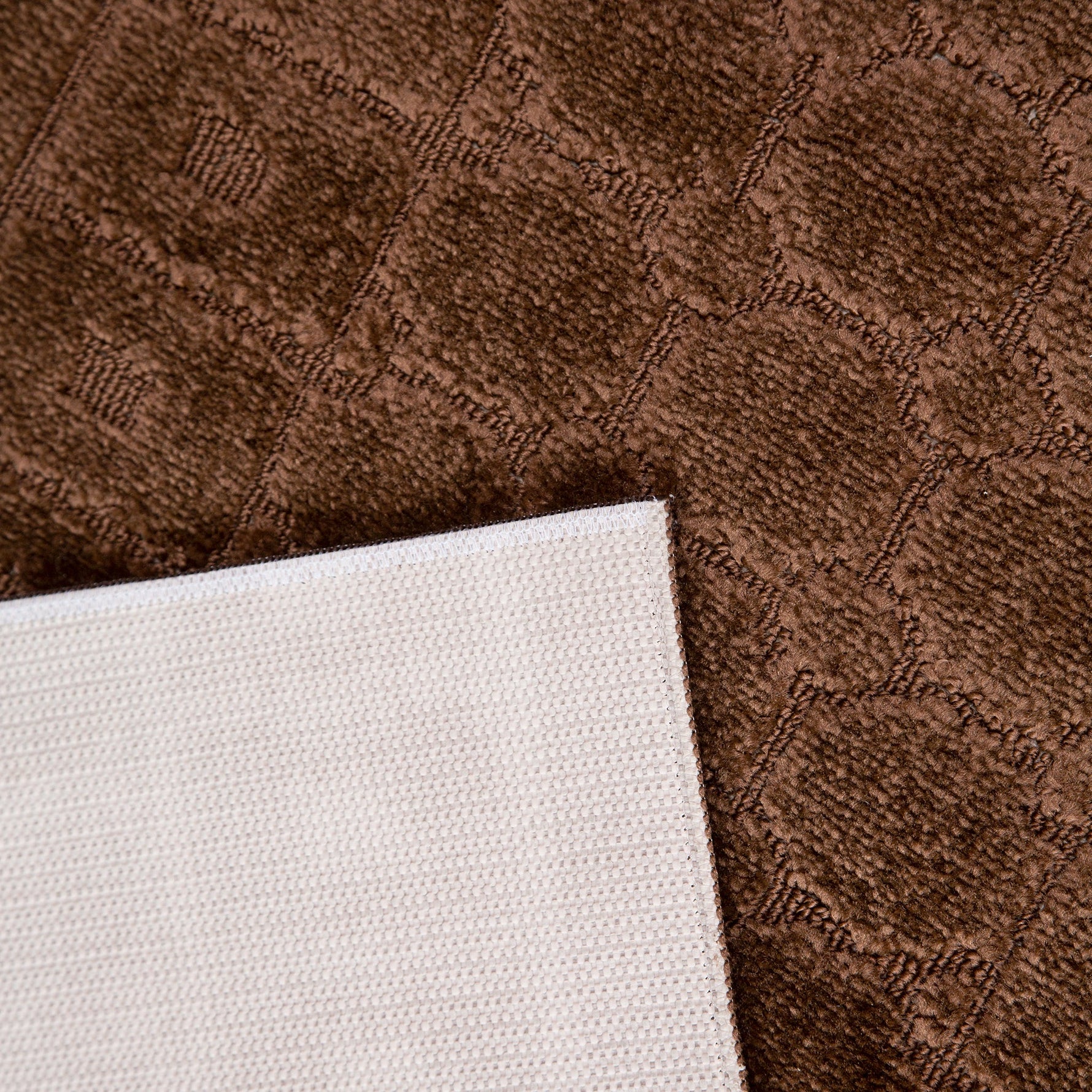 Stair Runner Non - Slip Kitchen Mat - London Geometric Brown - Bargainia.com - 