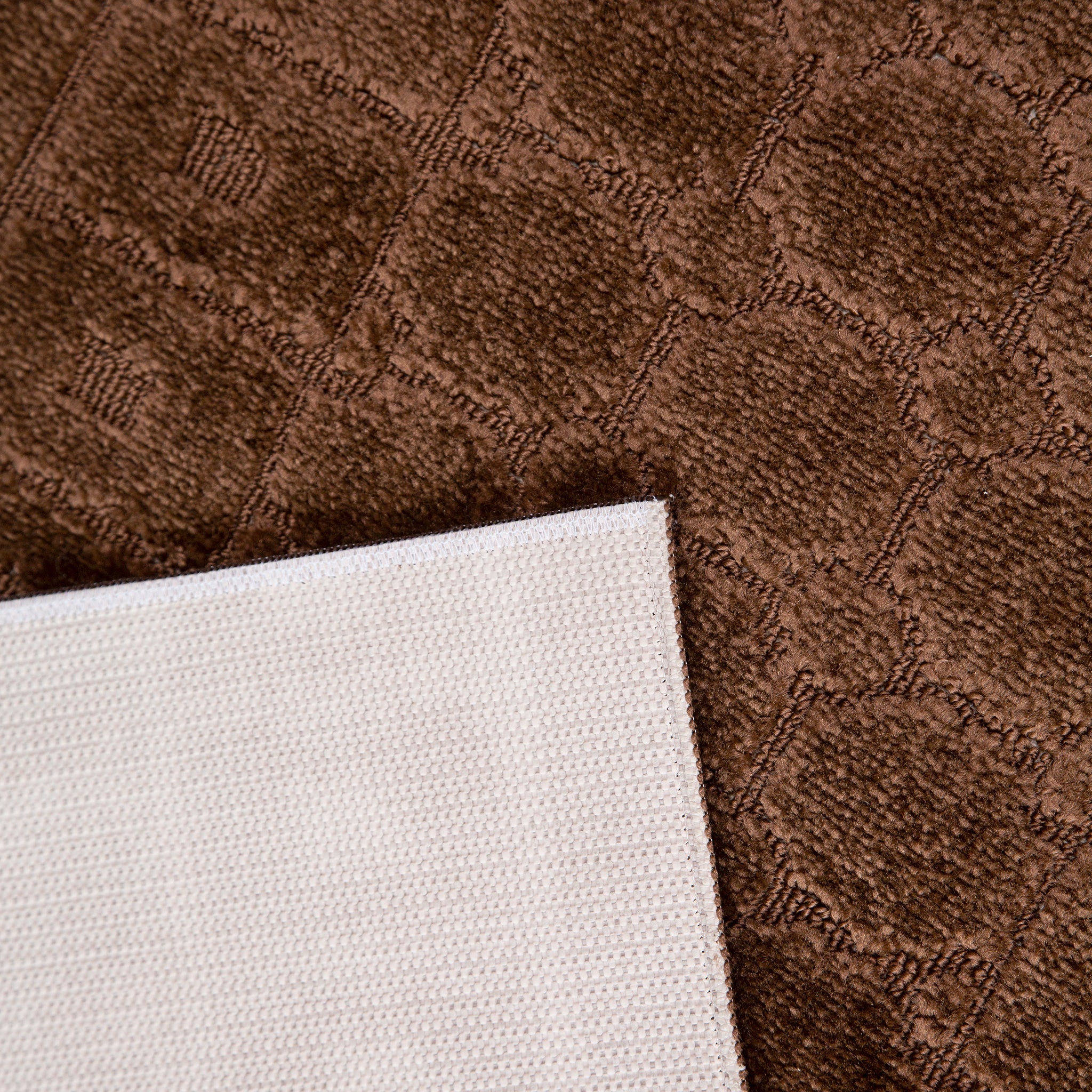 Stair Runner Non-Slip Kitchen Mat - London Geometric Brown Stair Runner Rug Masters