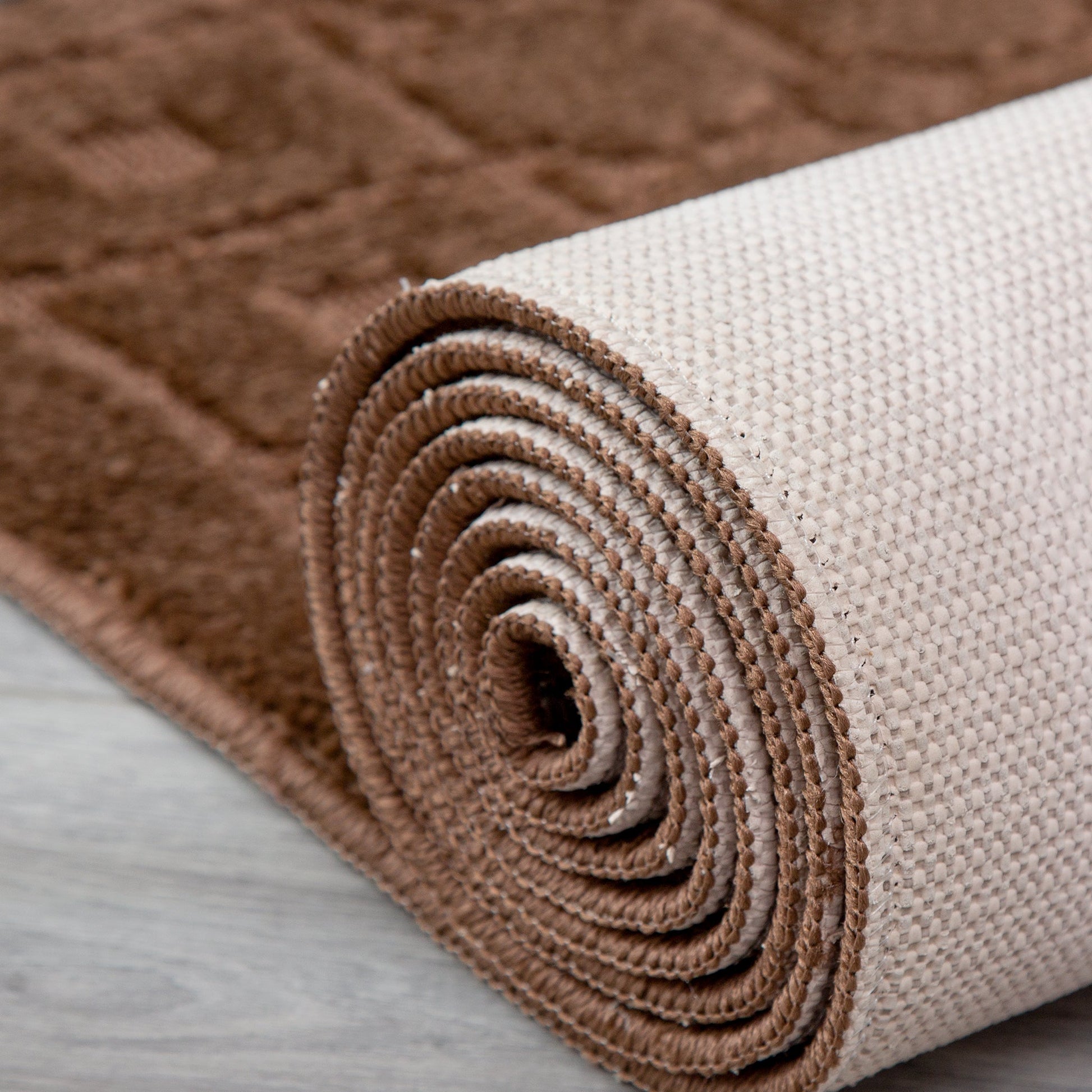 Stair Runner Non-Slip Kitchen Mat - London Geometric Brown Stair Runner Rug Masters