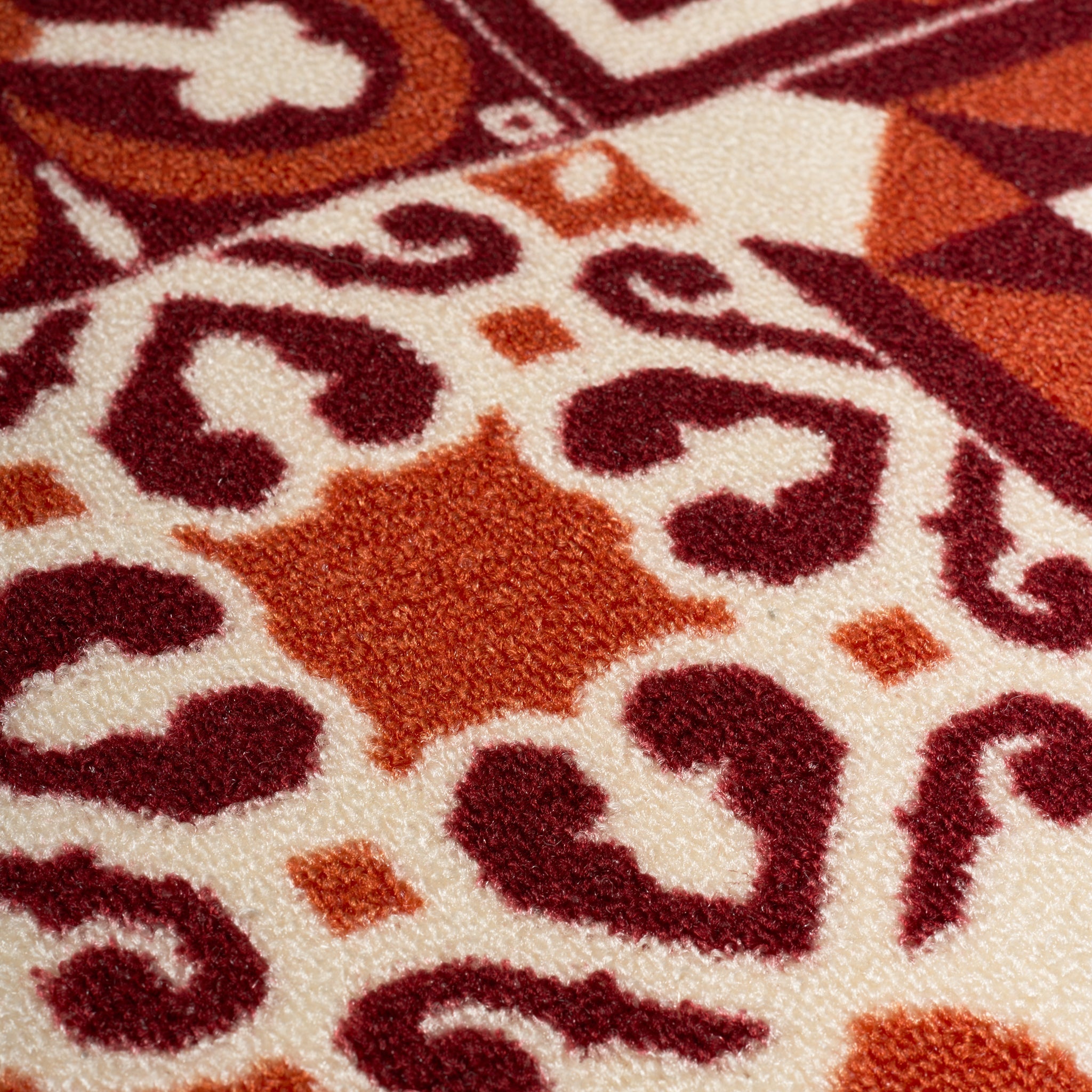 Stair Runner Non-Slip Kitchen Mat - Luna Red Tiles Stair Runner Rug Masters