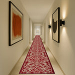 Stair Runner Non - Slip Kitchen Mat - Red Filigree - Bargainia.com - 