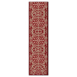 Stair Runner Non - Slip Kitchen Mat - Red Filigree - Bargainia.com - 