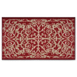 Stair Runner Non - Slip Kitchen Mat - Red Filigree - Bargainia.com - 