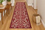 Stair Runner Non - Slip Kitchen Mat - Red Filigree - Bargainia.com - 