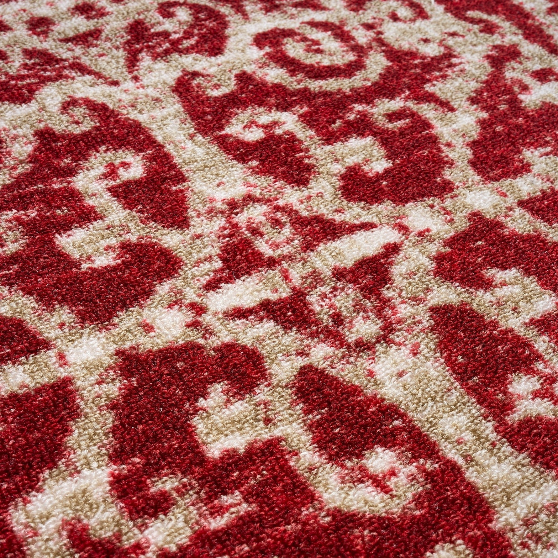 Stair Runner Non - Slip Kitchen Mat - Red Filigree - Bargainia.com - 
