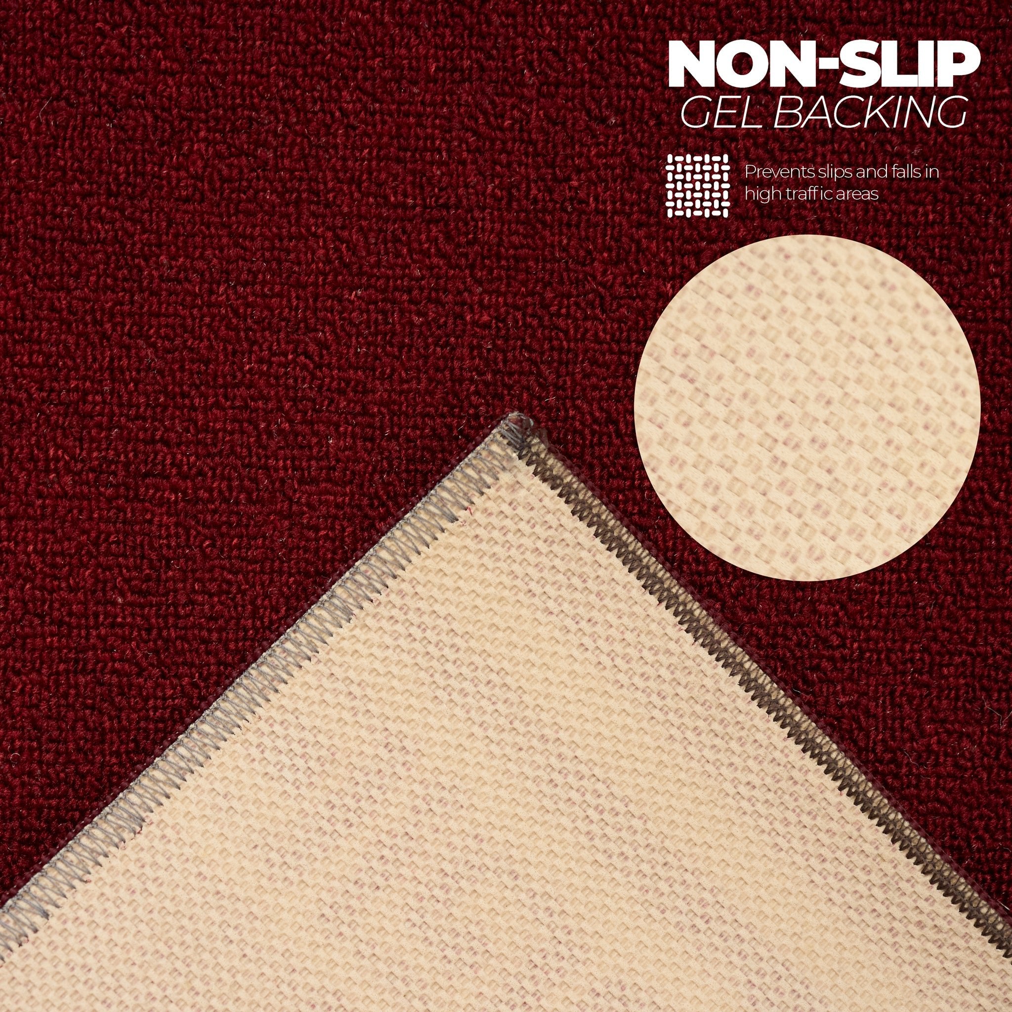Stair Runner Non-Slip Kitchen Mat - Red Luna Stair Runner Rug Masters