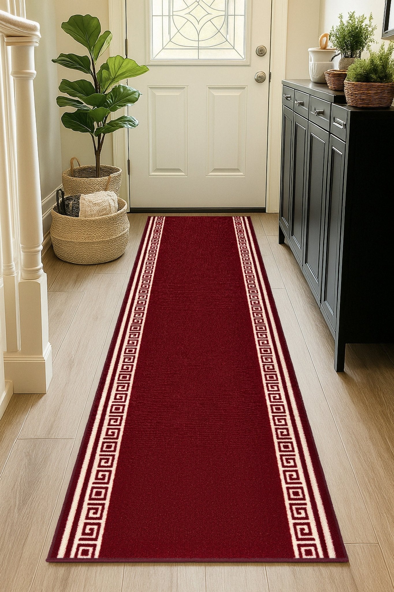 Stair Runner Non-Slip Kitchen Mat - Red Luna Stair Runner Rug Masters