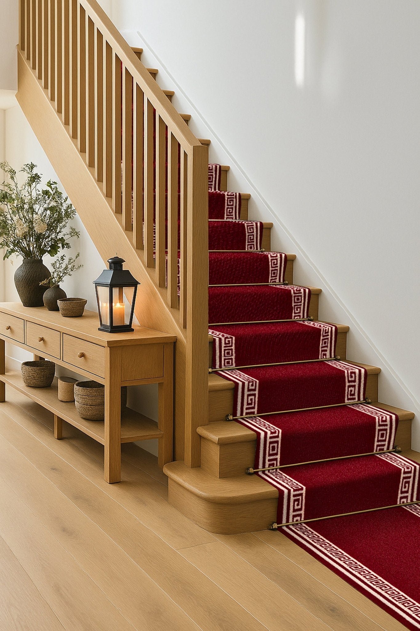 Stair Runner Non-Slip Kitchen Mat - Red Luna Stair Runner Rug Masters