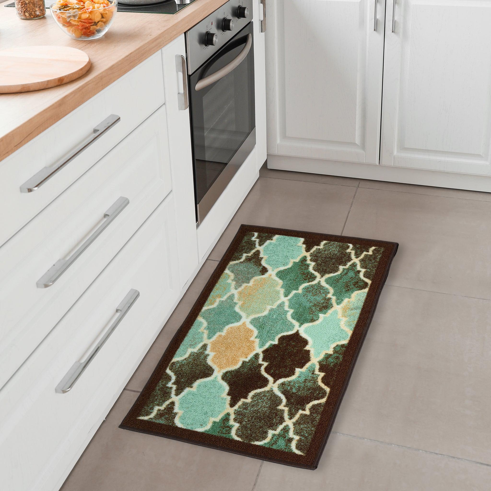 Stair Runner Non-Slip Kitchen Mat - Teal Anejo Stair Runner Rug Masters