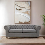 Stella Three Seat Grey Linen Sofa - Bargainia.com - 