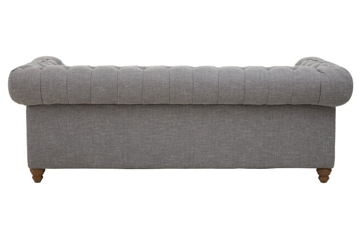 Stella Three Seat Grey Linen Sofa - Bargainia.com - 