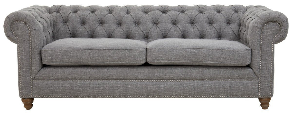 Stella Three Seat Grey Linen Sofa - Bargainia.com - 