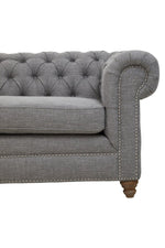 Stella Three Seat Grey Linen Sofa - Bargainia.com - 
