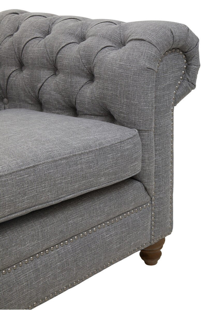 Stella Three Seat Grey Linen Sofa - Bargainia.com - 