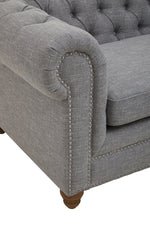 Stella Three Seat Grey Linen Sofa - Bargainia.com - 