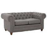 Stella Two Seat Grey Linen Sofa - Bargainia.com - 