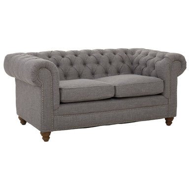 Stella Two Seat Grey Linen Sofa - Bargainia.com - 