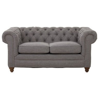 Stella Two Seat Grey Linen Sofa - Bargainia.com - 