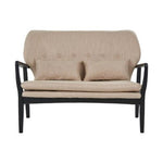 Stockholm 2 Seat Beige Sofa With Black Wood Frame - Bargainia.com - 