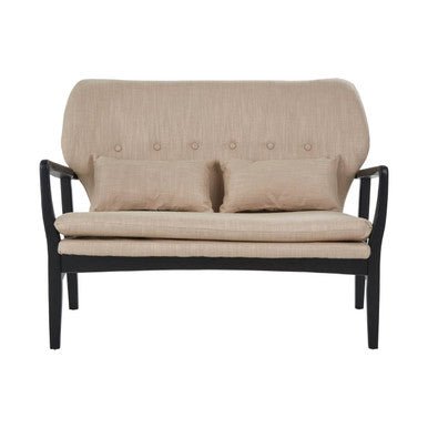 Stockholm 2 Seat Beige Sofa With Black Wood Frame - Bargainia.com - 