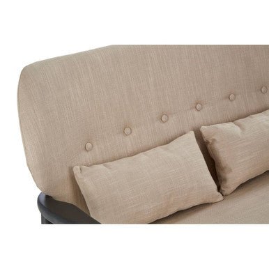 Stockholm 2 Seat Beige Sofa With Black Wood Frame - Bargainia.com - 