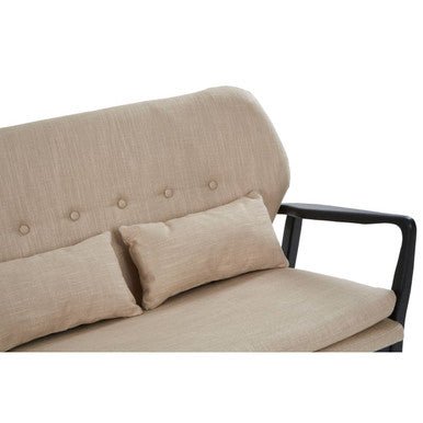 Stockholm 2 Seat Beige Sofa With Black Wood Frame - Bargainia.com - 
