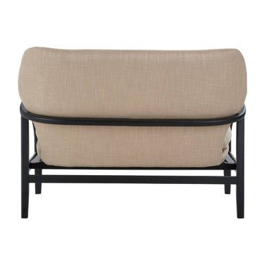 Stockholm 2 Seat Beige Sofa With Black Wood Frame - Bargainia.com - 