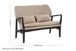 Stockholm 2 Seat Beige Sofa With Black Wood Frame - Bargainia.com - 