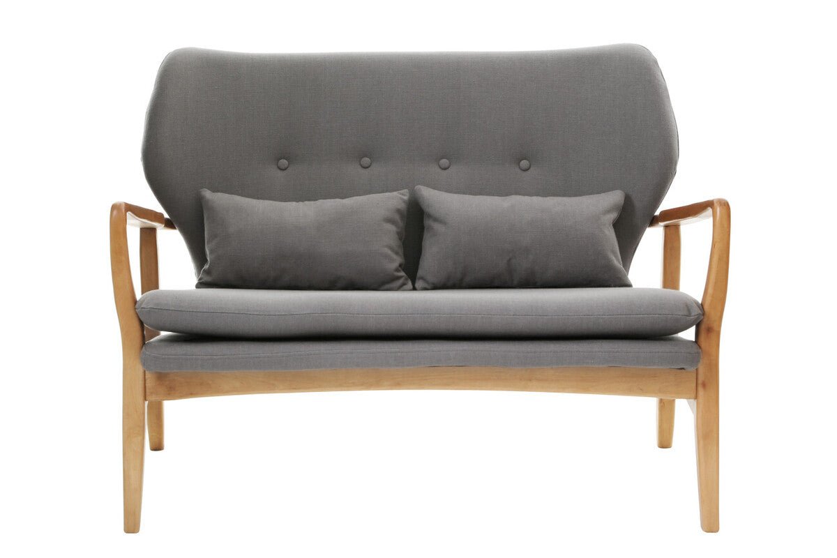 Stockholm 2 Seat Grey Sofa With Birchwood Frame - Bargainia.com - 5018705791487 - 2404213