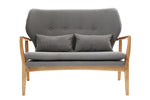 Stockholm 2 Seat Grey Sofa With Birchwood Frame - Bargainia.com - 