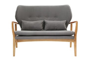Stockholm 2 Seat Grey Sofa With Birchwood Frame - Bargainia.com - 5018705791487 - 2404213