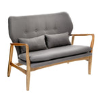 Stockholm 2 Seat Grey Sofa With Birchwood Frame - Bargainia.com - 