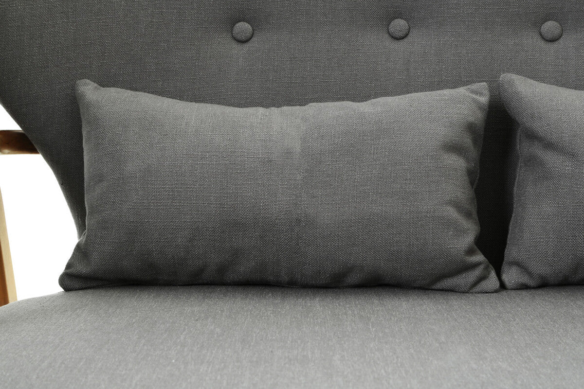 Stockholm 2 Seat Grey Sofa With Birchwood Frame - Bargainia.com - 