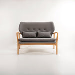 Stockholm 2 Seat Grey Sofa With Birchwood Frame - Bargainia.com - 