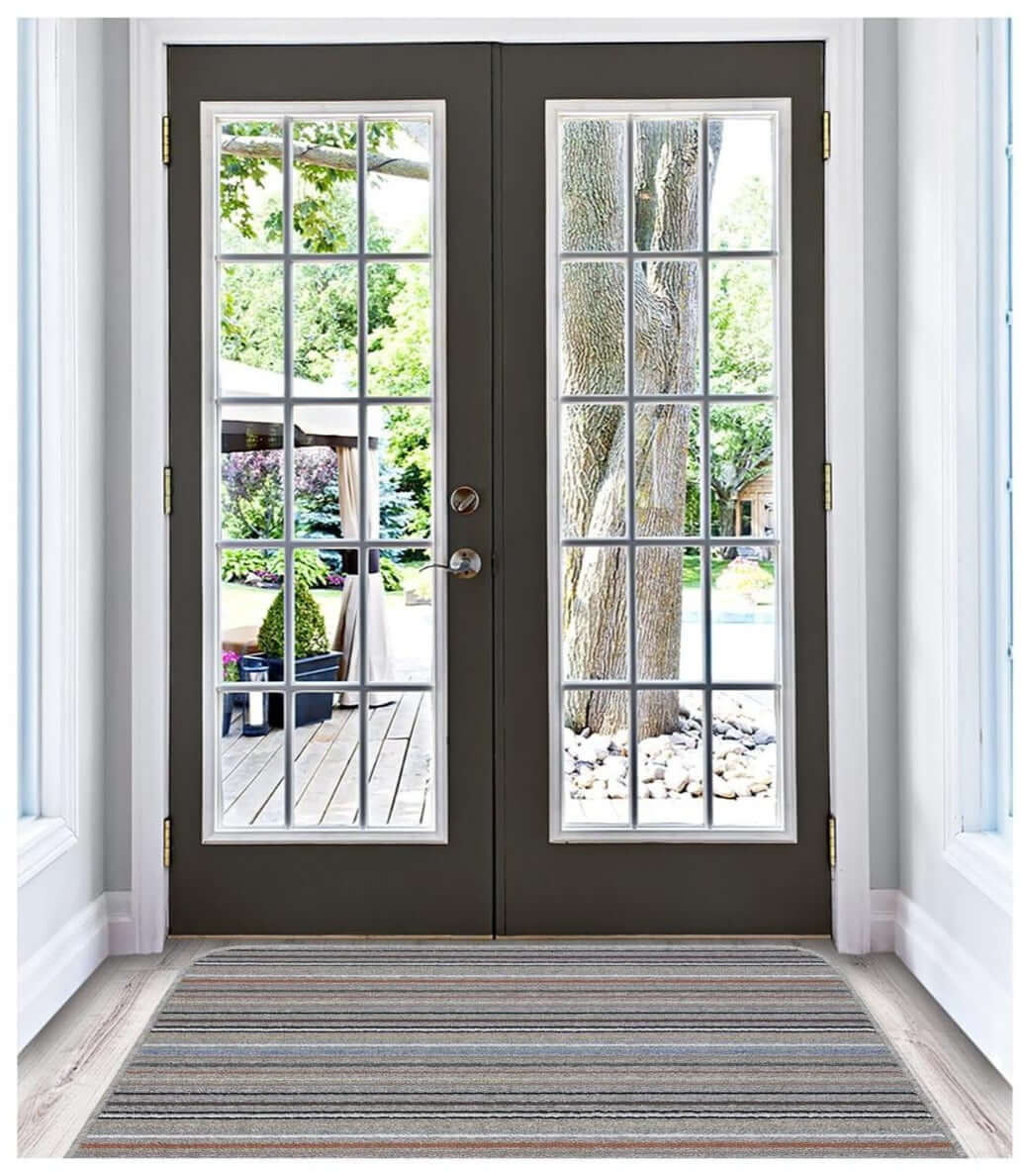 Stockholm Grey/Clay Washable Mat - Bargainia.com - 